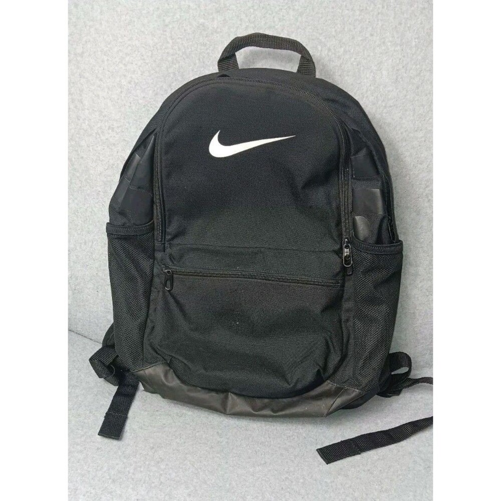 Nike Brasilia Backpack Black White Swoosh Medium 24L School Gym Bag Training